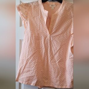 Peach Blouse with Textured Dots